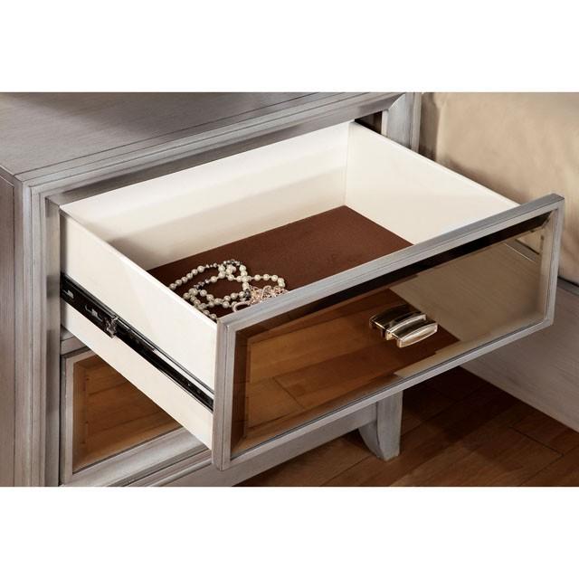 Golva E.King & Queen Bed White & Silver - Just Furniture (PA) - Multi Location