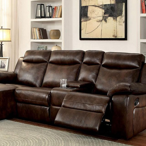 Hardy Brown Sectional w/ Console, Brown - Just Furniture (PA) - Multi Location