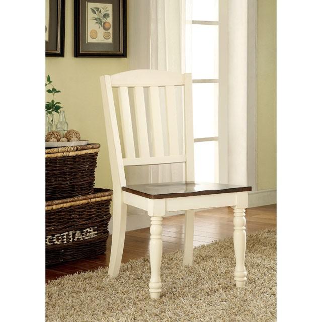 HARRISBURG Vintage White/Dark Oak Side Chair (2/CTN) - Just Furniture (PA) - Multi Location