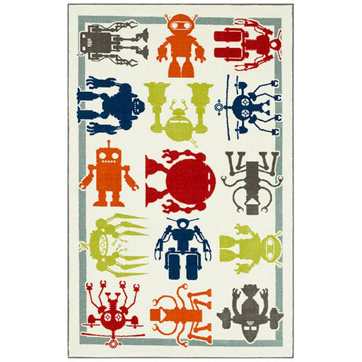 BARON 5' X 8', Area Rug, Robots, Multi/Ivory - Just Furniture (PA) - Multi Location