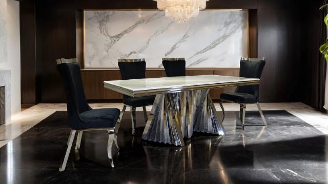 Basilicata Gold Chair (2/CTN) White, Gray, & Black - Just Furniture (PA) - Multi Location