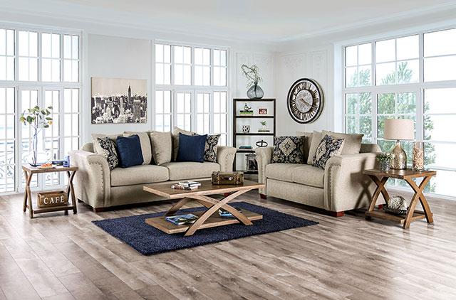 BELSIZE Loveseat Grey, Beige, & Choclate - Just Furniture (PA) - Multi Location