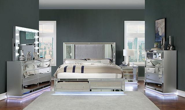 BELLADONNA Cal.King, E.King & Queen Bed, Silver - Just Furniture (PA) - Multi Location