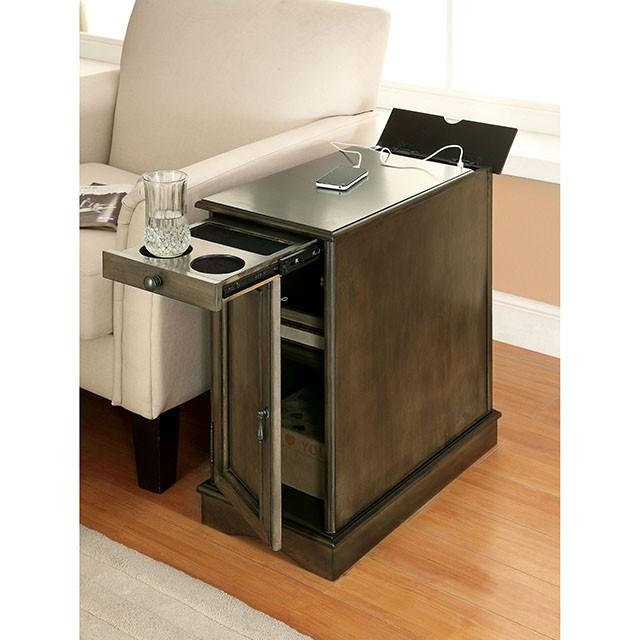 LILITH I Cherry Side Table w/ USB - Just Furniture (PA) - Multi Location