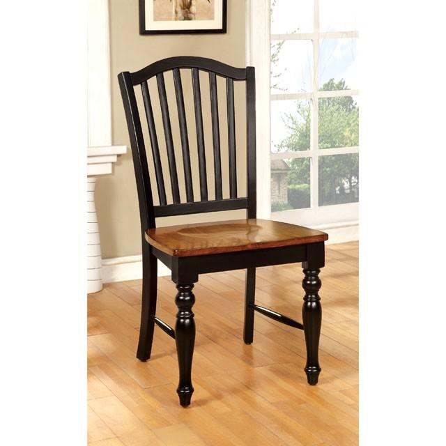 MAYVILLE Black/Antique Oak Side Chair (2/CTN) - Just Furniture (PA) - Multi Location