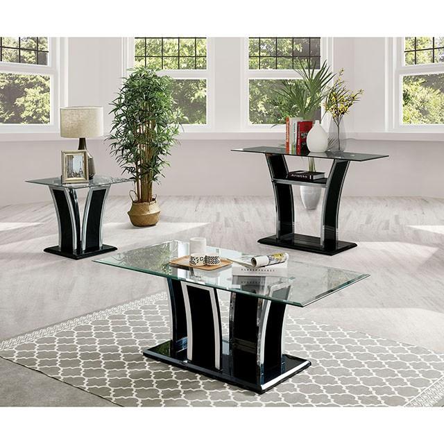 Staten Glossy Black/Chrome Coffee Table - Just Furniture (PA) - Multi Location