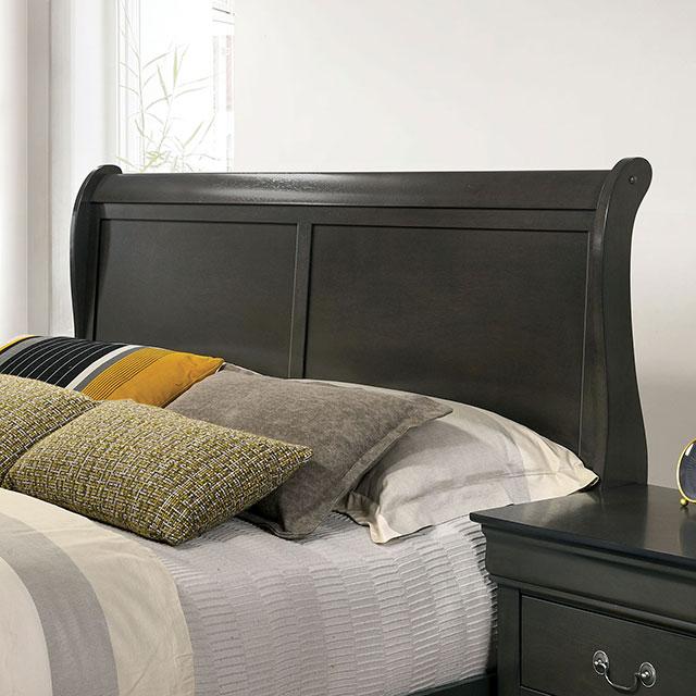 Louis Philippe E.King Bed Black, Cherry, & Gray - Just Furniture (PA) - Multi Location