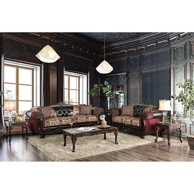 Quirino Burgundy/Dark Brown Sofa - Just Furniture (PA) - Multi Location