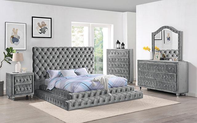 STEFANIA E.King & Queen Bed, Black & Gray - Just Furniture (PA) - Multi Location