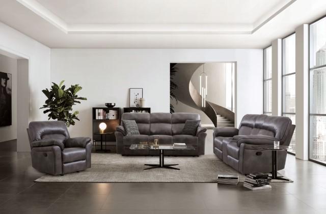 JOSIAS Sofa, Dark Gray Leatherette - Just Furniture (PA) - Multi Location