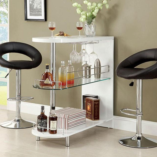 Numbi White/Chrome Mini Server - Just Furniture (PA) - Multi Location