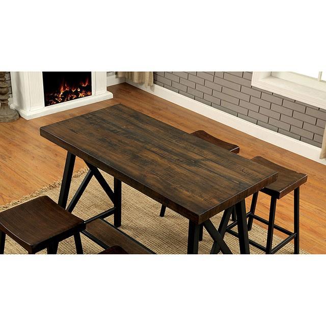 Lainey Weathered Medium Oak/Black Counter Ht. Table - Just Furniture (PA) - Multi Location