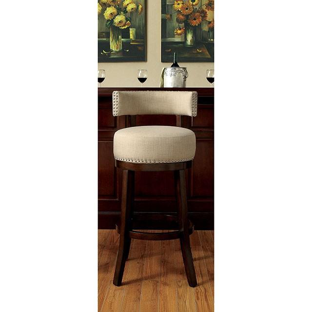 LYNSEY Dark Oak/Beige 24" Bar Stool - Just Furniture (PA) - Multi Location
