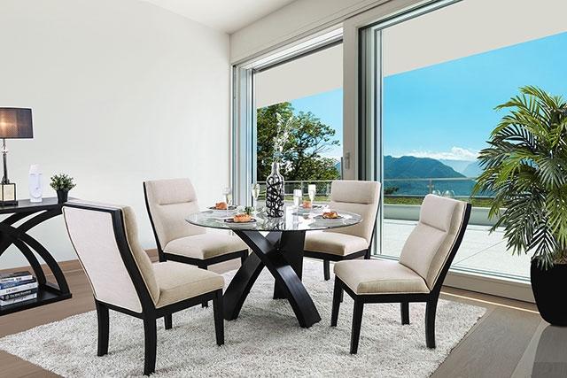 Jasmin Black/White Round Dining Table - Just Furniture (PA) - Multi Location