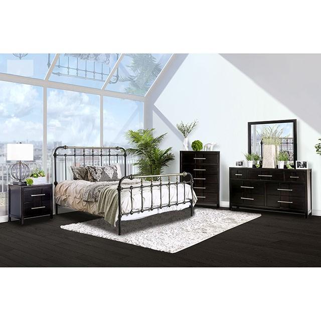 RIANA Antique Black Metal E.King, Full, Queen, & Twin Bed - Just Furniture (PA) - Multi Location