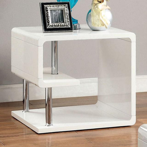 Ninove I White/Chrome End Table - Just Furniture (PA) - Multi Location