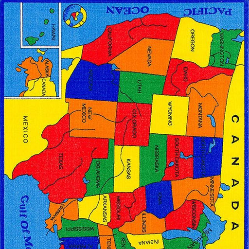 ABBEY Us Map 5' X 8' Area Rug - Just Furniture (PA) - Multi Location