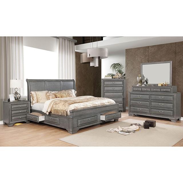 Brandt Gray Cal.King, E.King & Queen Bed - Just Furniture (PA) - Multi Location