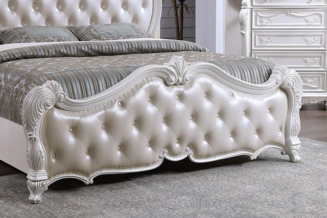Ventresca E.King & Queen Bed White & Chrome - Just Furniture (PA) - Multi Location
