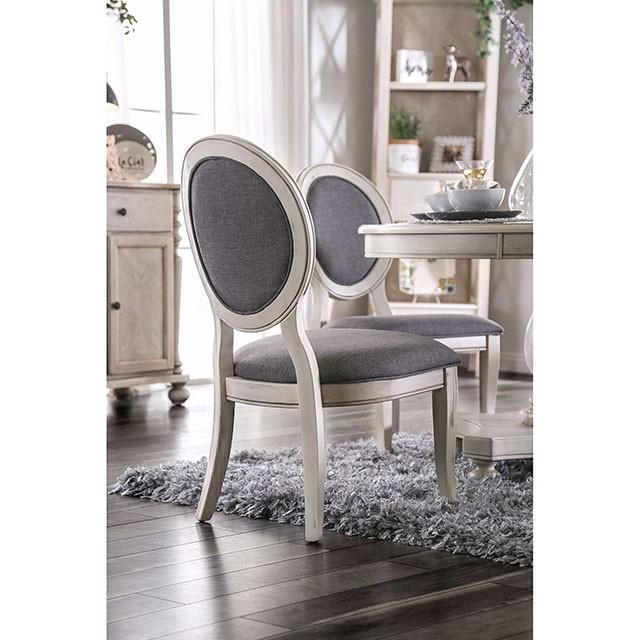 Kathryn Antique White/Gray Side Chair, Antique White (2/CTN) - Just Furniture (PA) - Multi Location