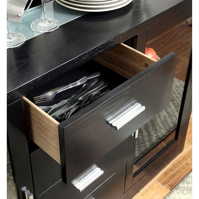 Luminar Black Glass-Insert Dining Table - Just Furniture (PA) - Multi Location