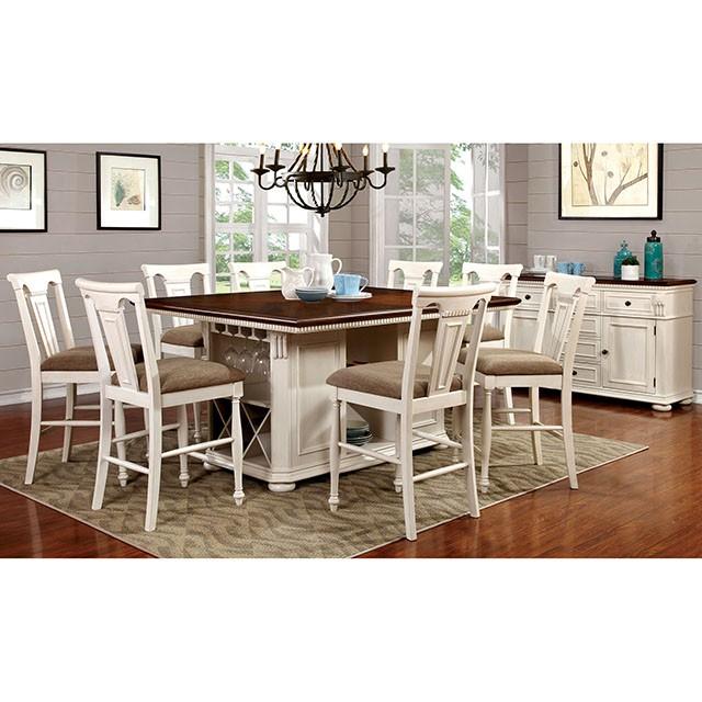 SABRINA Off White/Cherry Ctr.Ht. Chair, Cherry & White (2/CTN) - Just Furniture (PA) - Multi Location
