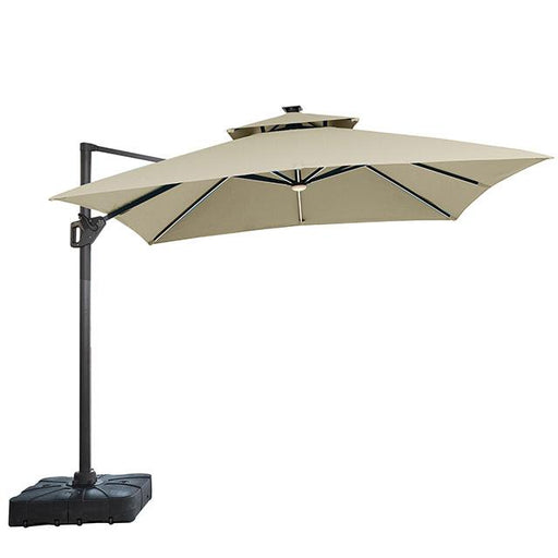 Sano 10 Ft Square Umbrella w/ Double Top w/ LED Light + 37" Large Base - Just Furniture (PA) - Multi Location