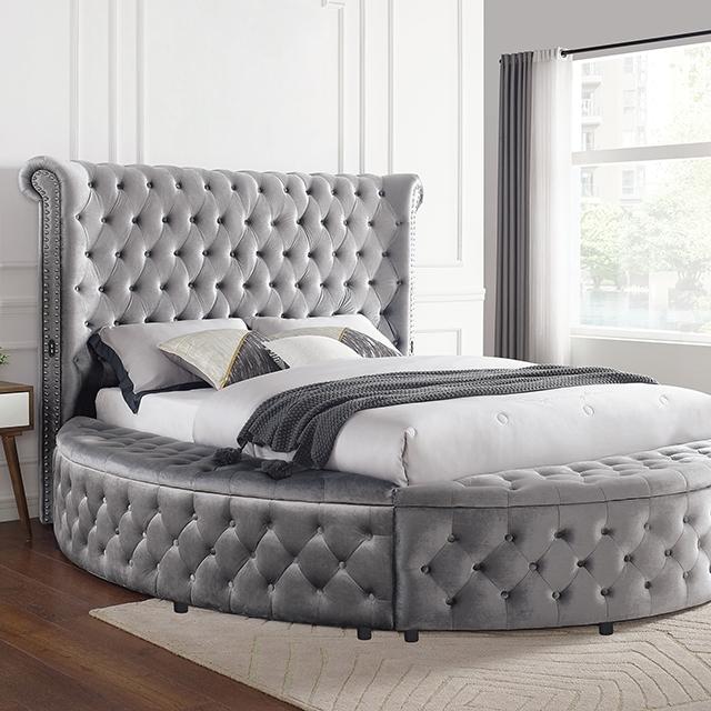 SANSOM E.King & Queen Bed, Black, Blue, & Grey - Just Furniture (PA) - Multi Location