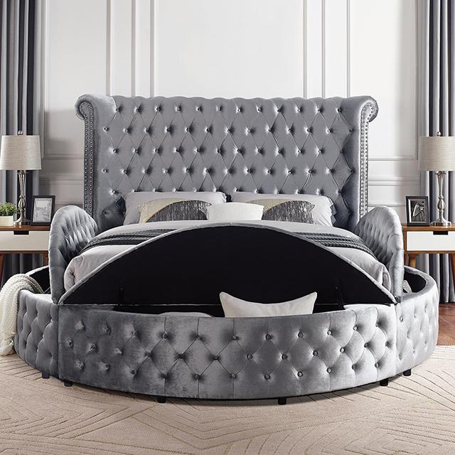 SANSOM E.King & Queen Bed, Black, Blue, & Grey - Just Furniture (PA) - Multi Location