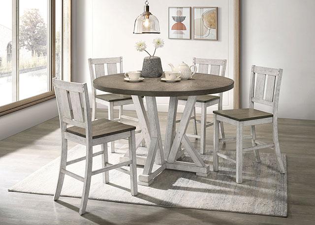 DAKOTA Counter Ht. Table, A. White/Ash Brown - Just Furniture (PA) - Multi Location