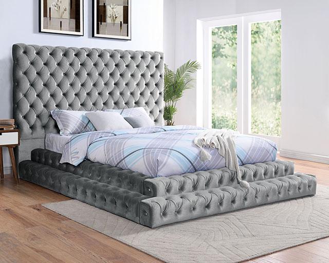 STEFANIA E.King & Queen Bed, Black & Gray - Just Furniture (PA) - Multi Location