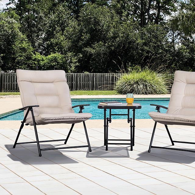 Bastia 3 Pc. Conversation Set Teal & Beige - Just Furniture (PA) - Multi Location