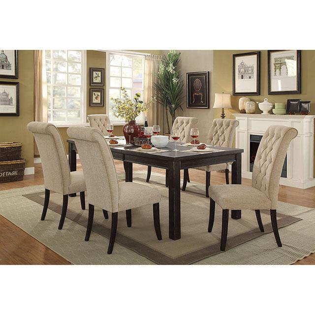 Mashall Beige/Antique Black Side Chair, Ivory (2/CTN) - Just Furniture (PA) - Multi Location