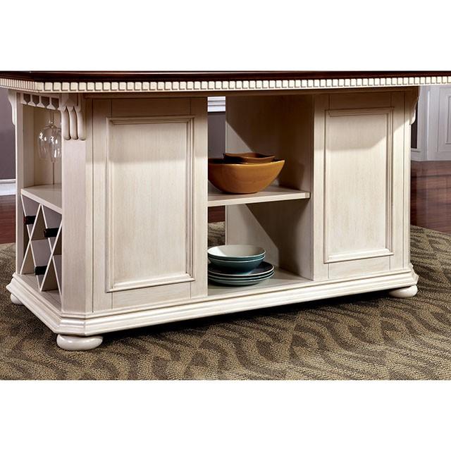 SABRINA Off White/Cherry Counter Ht. Table, Cherry & White - Just Furniture (PA) - Multi Location