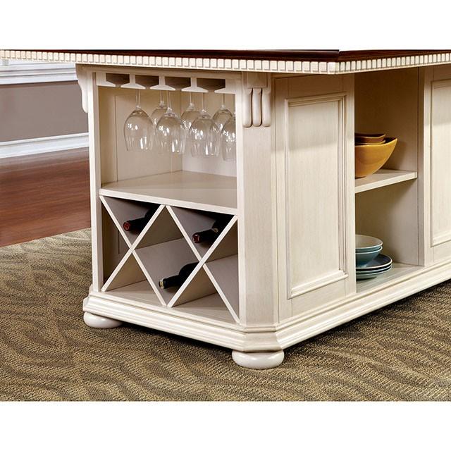 SABRINA Off White/Cherry Counter Ht. Table, Cherry & White - Just Furniture (PA) - Multi Location