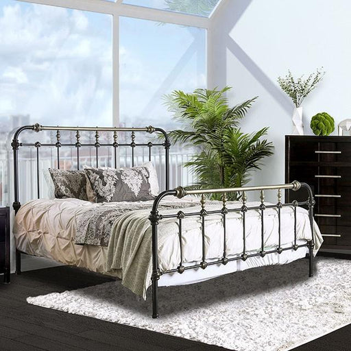RIANA Antique Black Metal E.King, Full, Queen, & Twin Bed - Just Furniture (PA) - Multi Location