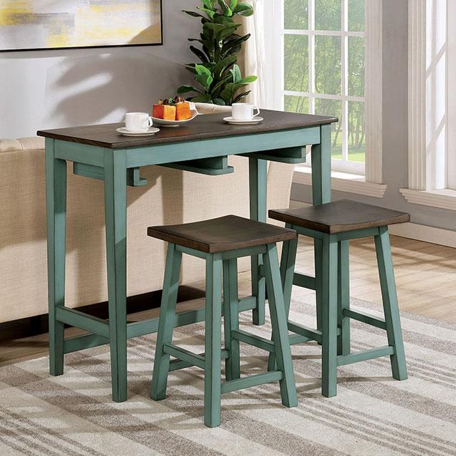 Elinor Bar Table Set Cherry & Green - Just Furniture (PA) - Multi Location