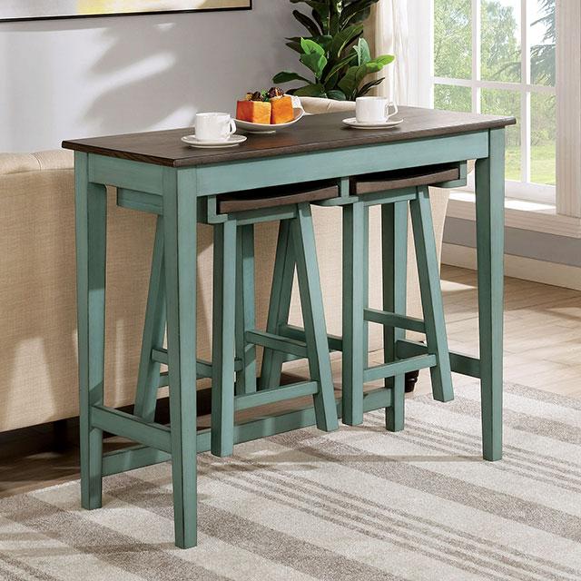 Elinor Bar Table Set Cherry & Green - Just Furniture (PA) - Multi Location