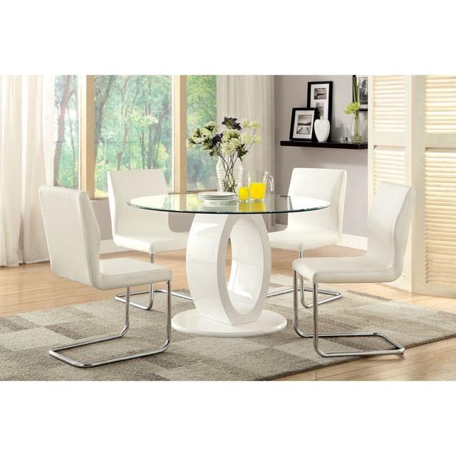 LODIA I White Round Table - Just Furniture (PA) - Multi Location
