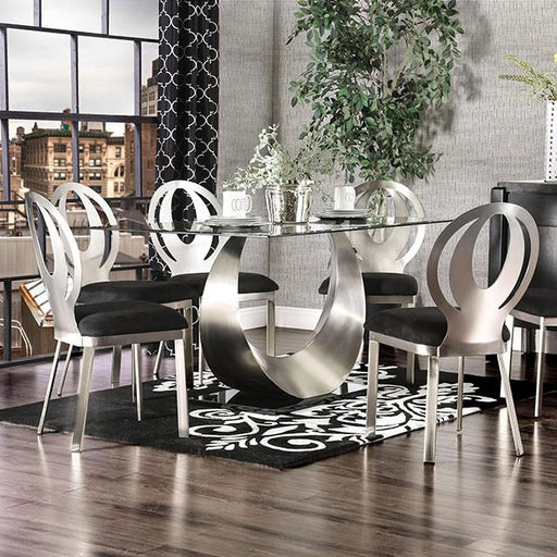 ORLA Silver/Black Dining Table - Just Furniture (PA) - Multi Location