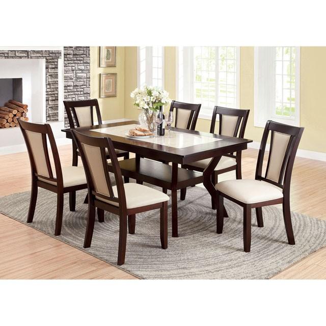 BRENT Dark Cherry/Ivory Dining Table - Just Furniture (PA) - Multi Location
