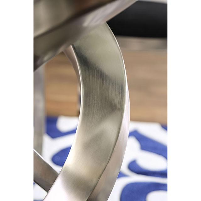 ROXO Silver/Black Round Dining Table - Just Furniture (PA) - Multi Location