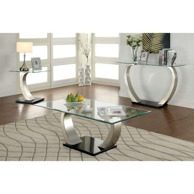 ROXO Satin Plated/Black End Table - Just Furniture (PA) - Multi Location