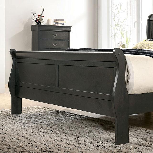 Louis Philippe E.King Bed Black, Cherry, & Gray - Just Furniture (PA) - Multi Location