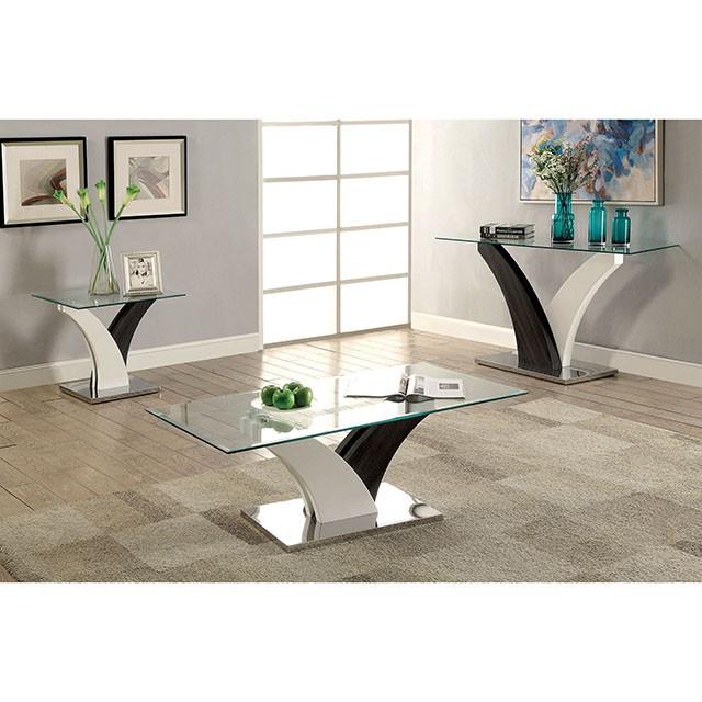 SLOANE White/Dark Gray/Chrome Sofa Table - Just Furniture (PA) - Multi Location