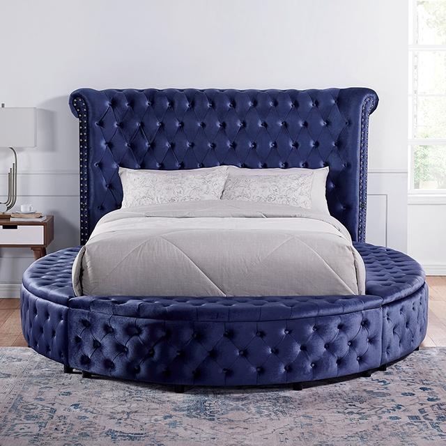 SANSOM E.King & Queen Bed, Black, Blue, & Grey - Just Furniture (PA) - Multi Location