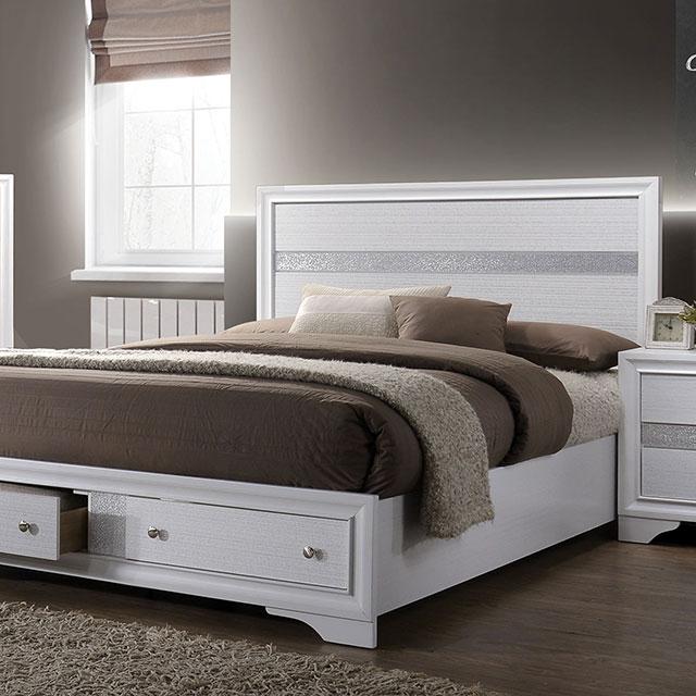 CHRISSY E.King, Full, & Queen Bed White, Grey, & Black - Just Furniture (PA) - Multi Location
