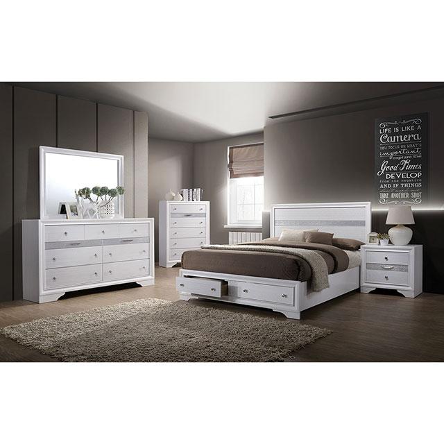 CHRISSY E.King, Full, & Queen Bed White, Grey, & Black - Just Furniture (PA) - Multi Location