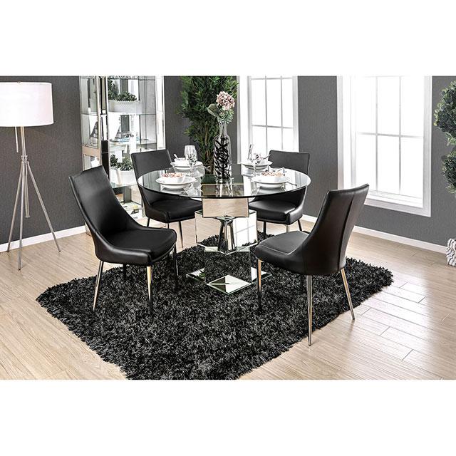 Izzy Silver/Black Side Chair, Black (2/CTN) - Just Furniture (PA) - Multi Location