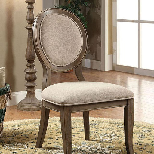 Kathryn Rustic Dark Oak/Beige Side Chair (2/CTN) - Just Furniture (PA) - Multi Location